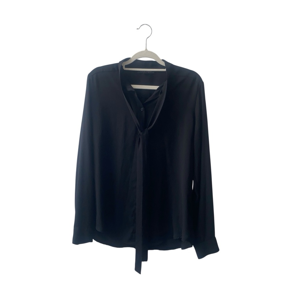 Banana Republic Tieneck Top Black Women’s Size Small Excellent Used Condition